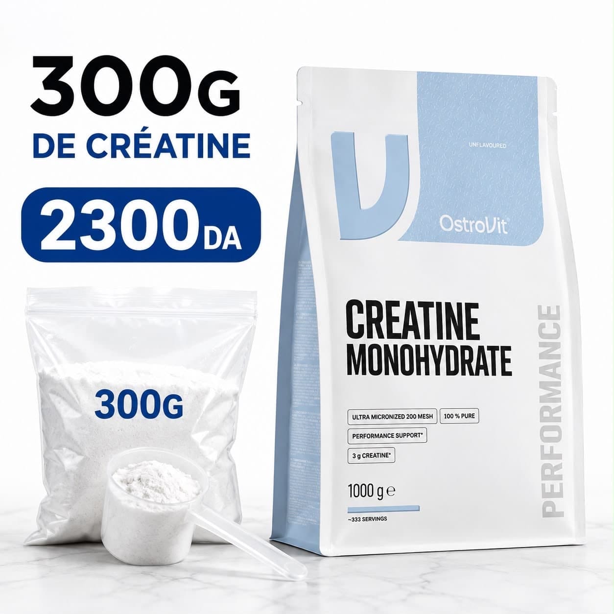 300g créatine Ostrovit بالميزان